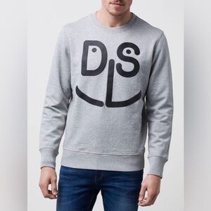 Diesel sweatshirt crew smiley face logo slim fit gray rare light Y2K street XL